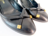 Louis Vuitton Black 'Love Story' Kitten Heel Shoes with Bow, size 36.