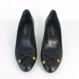 Louis Vuitton Black 'Love Story' Kitten Heel Shoes with Bow, size 36.