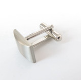 Pair of Stainless Steel Mens Cufflinks with Satin Finish Tops