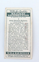 1930 Wills Cigarettes Cards “Railway Locomotives” Part Set 46/50 + Repeats.