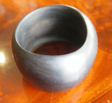 Sculptural Carved Ebony Wood Chunky Bangle Cuff Modernistic Style 132.1g