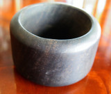 Smooth Carved Ebony Wood Chunky Bangle Cuff Modernistic Style 114.6g
