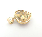 Vintage 10ct Yellow Gold & Cubic Zirconia Heart Shaped Pendant 3.4g