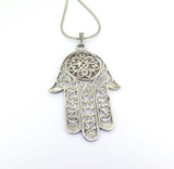 Large Sterling Silver Hand of Fatima Hamsa Abundance Positivity Protection 17.6g