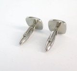 Pair of Luminescent Blue Stone & Stainless Steel Mens Cufflinks