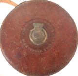 Antique Rabones 100ft No 400 Metallic Wired Tape Leather Outer. Selling AS IS.