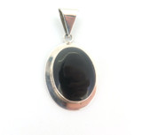 Stunning Modernistic Style Sterling Silver & Onyx Mexican Pendant 12g