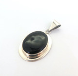 Stunning Modernistic Style Sterling Silver & Onyx Mexican Pendant 12g