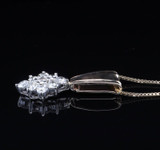 Vintage 14ct Yellow Gold 0.90 cttw Diamond Cluster Pendant & Chain Val $3485