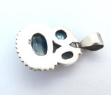 Decorative Handmade Sterling Silver Pearl & Striated Sapphire Pendant 18.6g