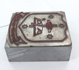 Rare Vintage Solid Metal Printers Die, Mold, Logo. Emmanuel College, Gold Coast