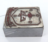 Rare Vintage Solid Metal Printers Die, Mold, Logo. Emmanuel College, Gold Coast