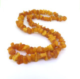 Vintage Handmade Rough Amber Necklace & 14ct Gold Clasp 44.4g Length 69cm
