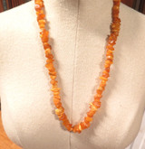Vintage Handmade Rough Amber Necklace & 14ct Gold Clasp 44.4g Length 69cm