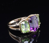 Auth. Verdura Amethyst & Peridot Diamond 18ct Gold Ring Size N1/2 R.R $15500 usd