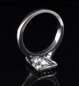 Superb 1.40ct Emerald Cut Diamond Halo Set Platinum Ring Size M Val $20150