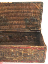 Mid 1800s Delightful French Depose “Wicker Cane Basket” Metal Vesta Case.