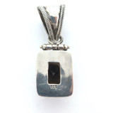 Stylish Sterling Silver & Rectangular Smoky Quartz Pendant 13.4g