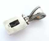 Stylish Sterling Silver & Rectangular Smoky Quartz Pendant 13.4g