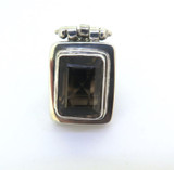 Stylish Sterling Silver & Rectangular Smoky Quartz Pendant 13.4g