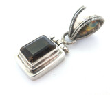 Stylish Sterling Silver & Rectangular Smoky Quartz Pendant 13.4g