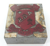 Vintage Solid Metal Printers Die, Mold, Logo. St Adain's School, Brisbane.