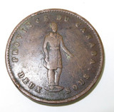 1852 Quebec 1d One Penny Bank Token.