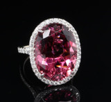 Auth. Tiffany & Co Soleste Pink Tourmaline & Diamond Platinum Ring Val $39490