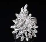 A Vintage 1.00ct Diamond Set 14ct White Gold Cluster Ring / Pendant Val $6950