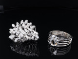 A Vintage 1.00ct Diamond Set 14ct White Gold Cluster Ring / Pendant Val $6950