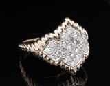 A Vintage 1.20ct G VS Diamond Set 14ct White Gold Cluster Ring Size T Val $7500