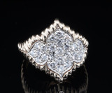 A Vintage 1.20ct G VS Diamond Set 14ct White Gold Cluster Ring Size T Val $7500