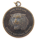 Large Vintage High Relief Bronze Medallion. India, Save Wild Life. 41mm 31.7gr