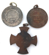 1940s 3 x Surf Lifesaving Medals Awarded to Same Person. One is Sterling Silver.