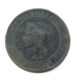 Scarce 1879 Ceylon (Sri Lanka) QV 1 Cent. Specs 22 mm 4.6 Grams