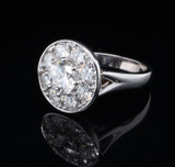Exquisite 2.01 cttw I Si Diamond 18ct White Gold Halo Ring Size M Val $23040