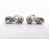 A Fine Pair Of Pearl & Diamond 18ct White Gold Gentleman’s Cufflinks