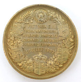 1887 Stunning QV Queen Victoria Medallion in Purpose Built Treen Container.