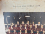 RARE 1952 Representative QLD Rugby League Team Posed Colour Photo with Names.