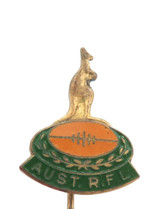 Rare 1950s Official Australian Rugby League Team Pin. Ball & Kangaroo.