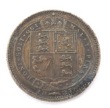 1887 English UK QV Jubilee Head 1/- Shilling .925 Silver 23.2mm 5.6g