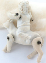 1800s Victorian Era Bisque / Parian Ware Style Articulated Figure. Boy on Dog.