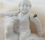 1800s Victorian Era Bisque / Parian Ware Style Articulated Figure. Boy on Goat.