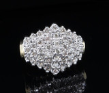 Vintage 1.00cttw Diamond Set Ladies Cluster 10ct Gold Ring Size Q Val $5530