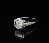 Antique 18ct Gold 0.50ct H Si Old Cut Diamond Solitare Ring Size K1/2 Val $6780