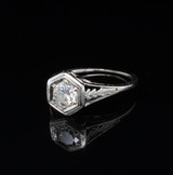 Antique 18ct Gold 0.50ct H Si Old Cut Diamond Solitare Ring Size K1/2 Val $6780