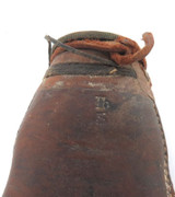 1800s 3 LB Leather Powder Flask.