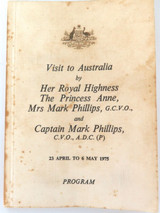 Rare 1975 Royal Visit Itinerary Programme. HRH Princess Anne & Cpt Mark Phillips