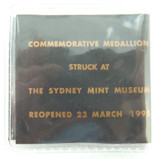 1995 Sydney Mint Museum Commemorative Medallion in Original Sleeve.