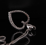 Vintage 1.38ct Diamond Set Open Heart 14ct White Gold Pendant & Chain Val $6980